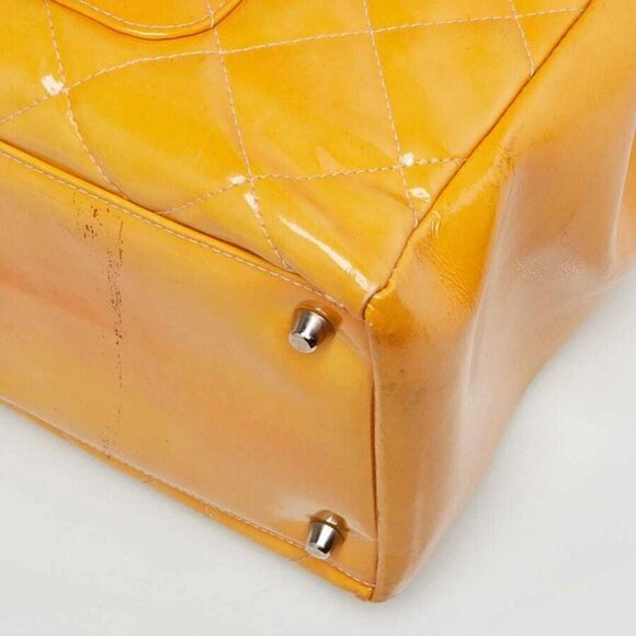 Chanel Yellow Quilted Patent Leather Large Frame Top Tote Bag - Picture 12 of 12